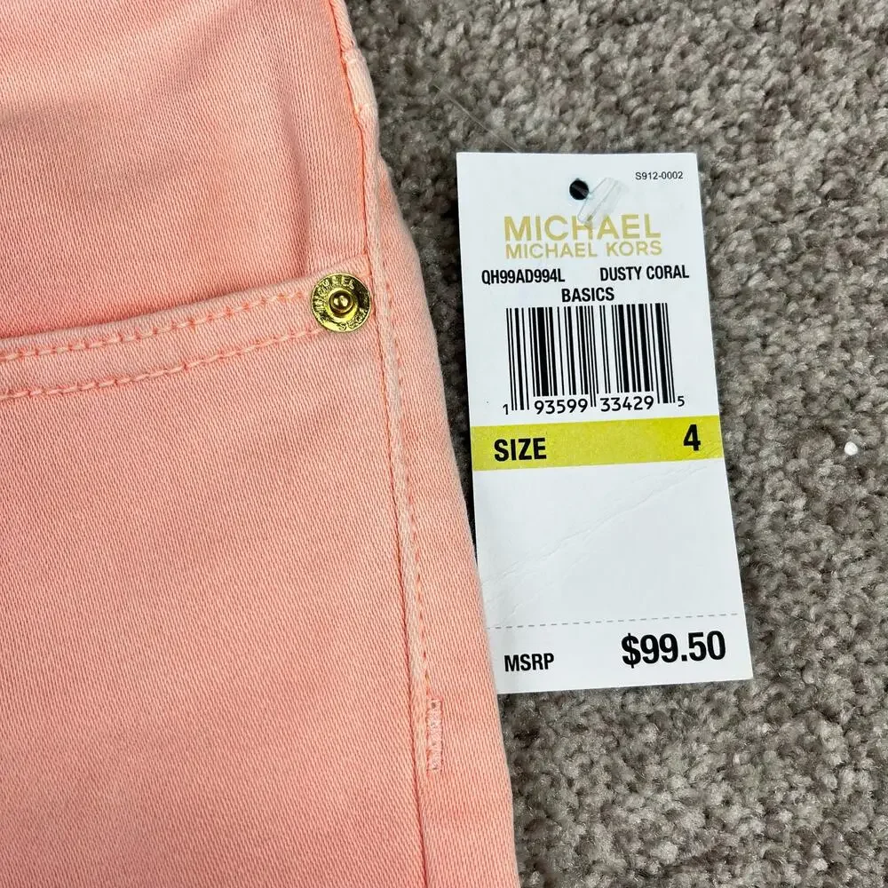 NWT! Michael Kors Dusty Coral Izzy Cropped Skinny size 4